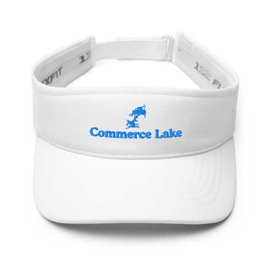 Commerce Lake Visor with embroidered artwork & adjustable velcro strap