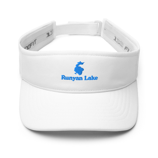 Runyan Lake Visor with embroidered artwork & adjustable velcro strap
