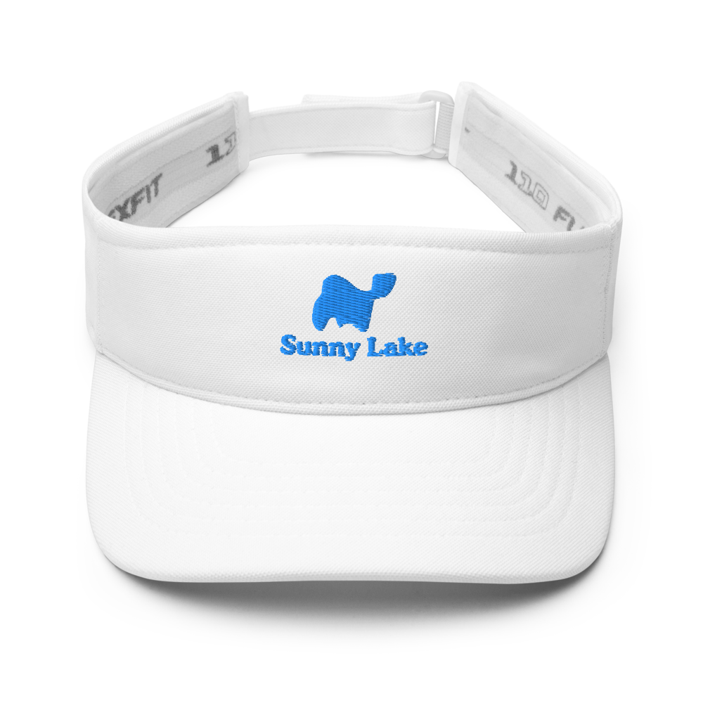 Sunny Lake Visor with embroidered artwork & adjustable velcro strap