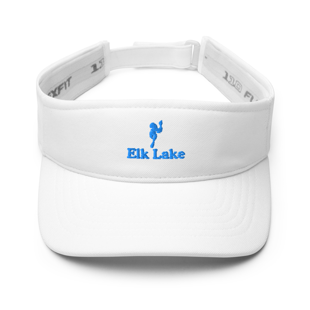 Elk Lake Visor with embroidered artwork & adjustable velcro strap