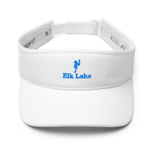 Elk Lake Visor with embroidered artwork & adjustable velcro strap