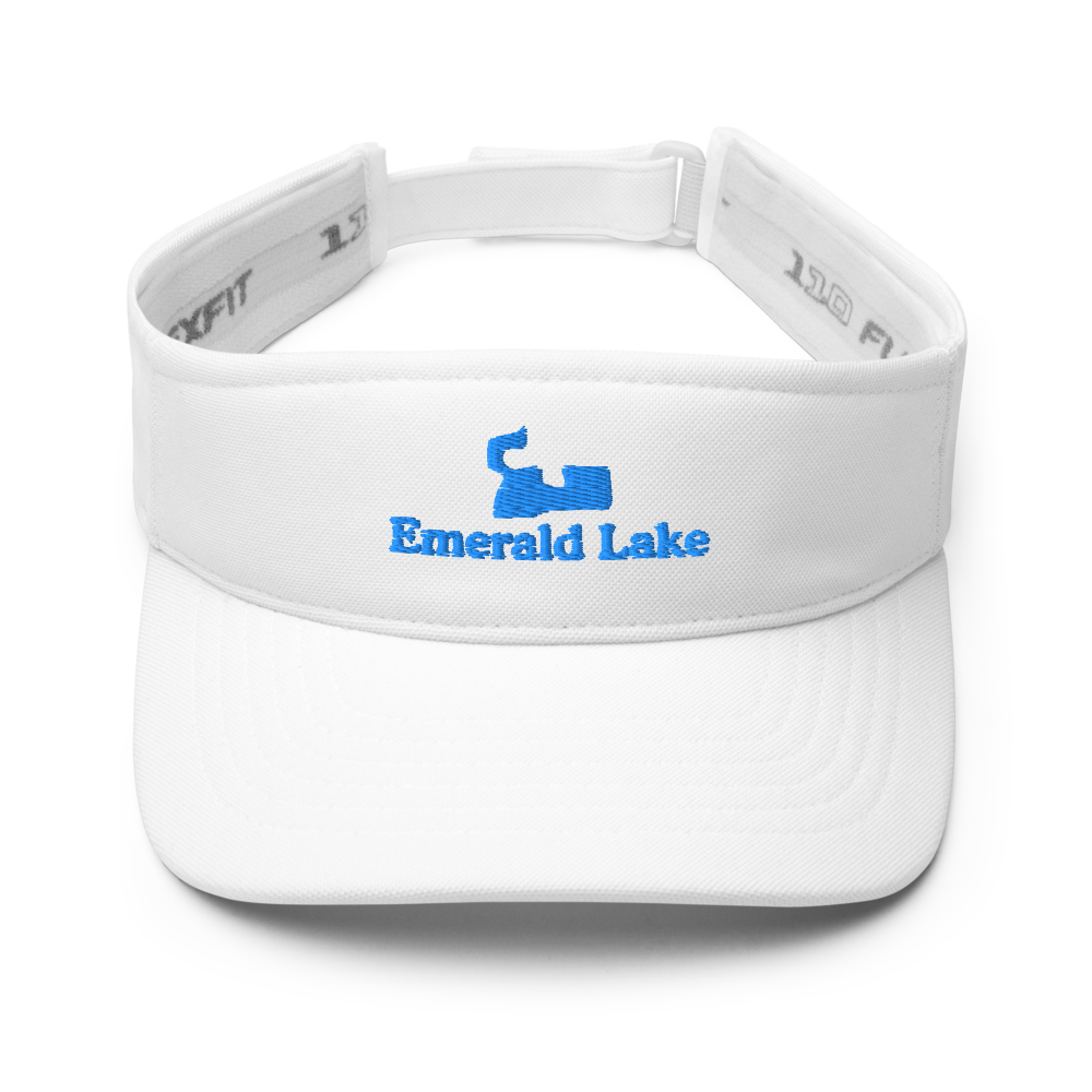 Emerald Lake Visor with embroidered artwork & adjustable velcro strap