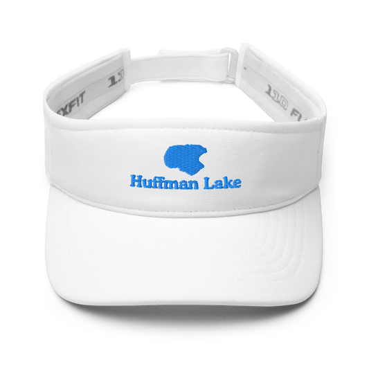Huffman Lake Visor with embroidered artwork & adjustable velcro strap