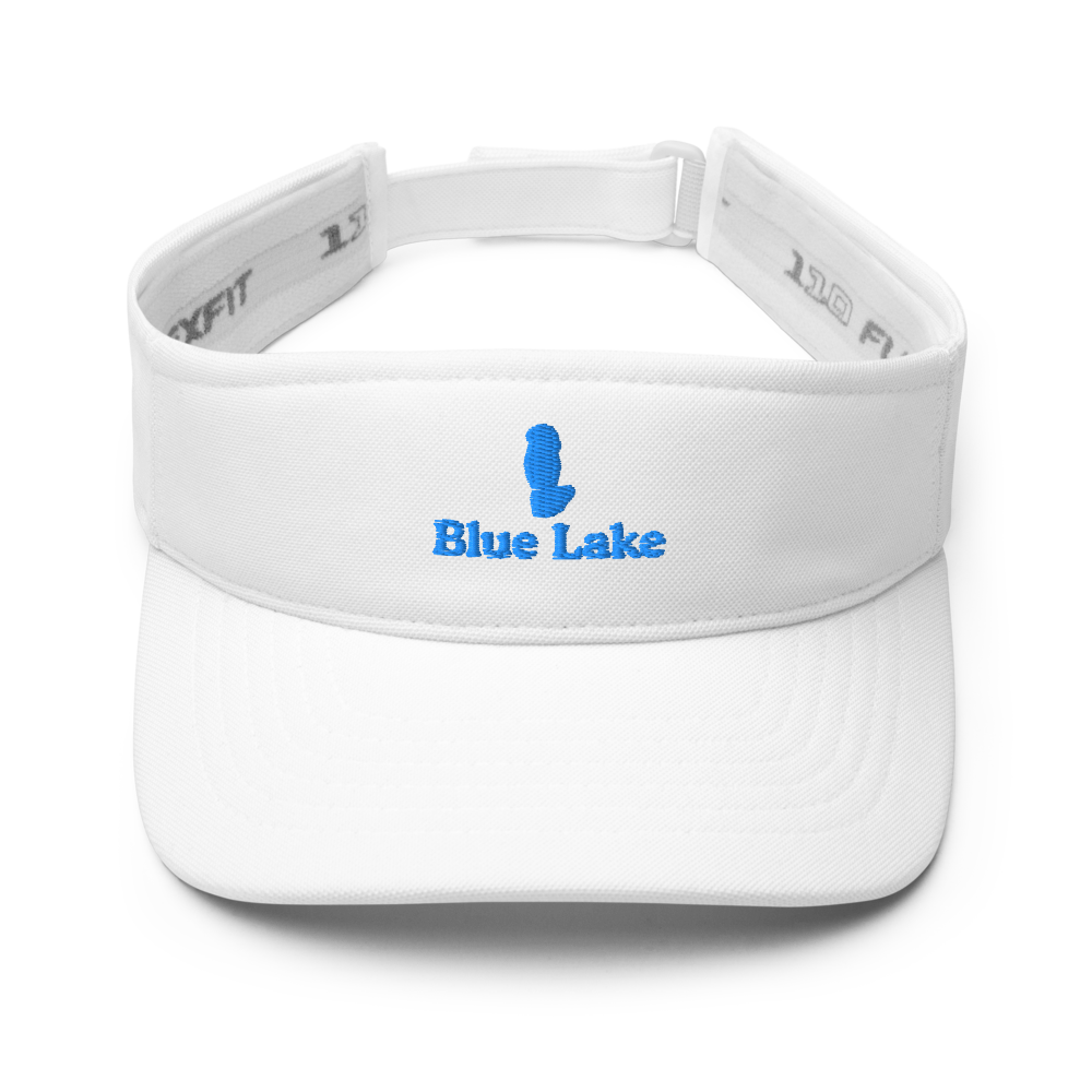 Blue Lake Visor with embroidered artwork & adjustable velcro strap