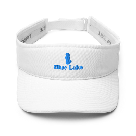 Blue Lake Visor with embroidered artwork & adjustable velcro strap