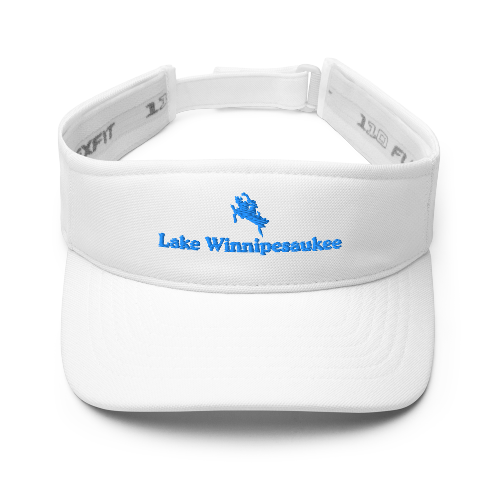 Lake Winnipesaukee Visor with embroidered artwork & adjustable velcro strap
