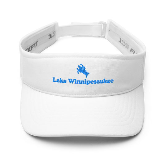 Lake Winnipesaukee Visor with embroidered artwork & adjustable velcro strap