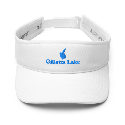 Gilletts Lake Visor with embroidered artwork & adjustable velcro strap