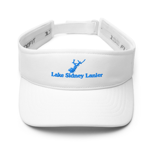 Lake Sidney Lanier Visor with embroidered artwork & adjustable velcro strap