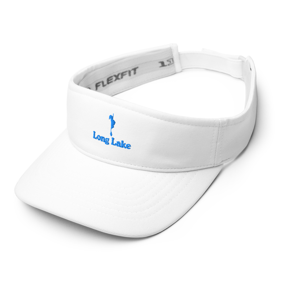Long Lake Visor with embroidered artwork & adjustable velcro strap
