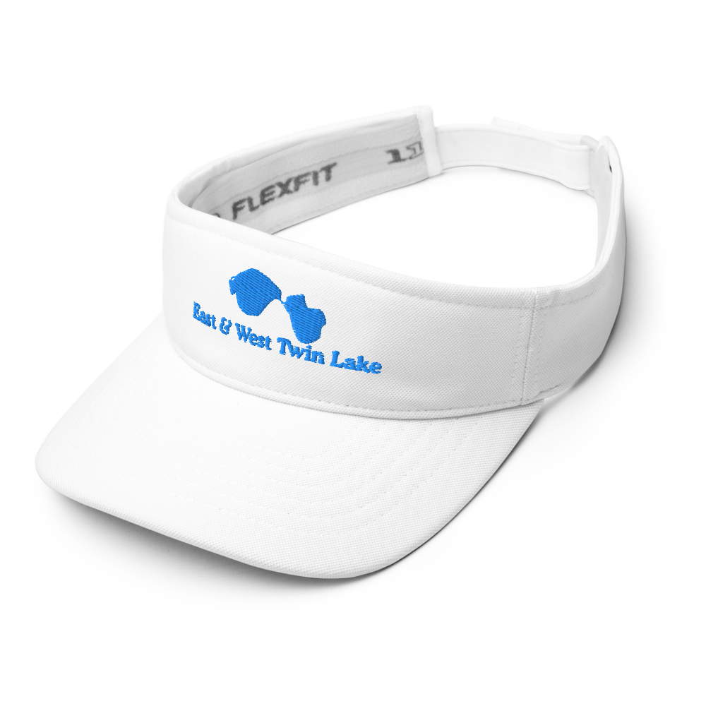 East & West Twin Lake Visor with embroidered artwork & adjustable velcro strap