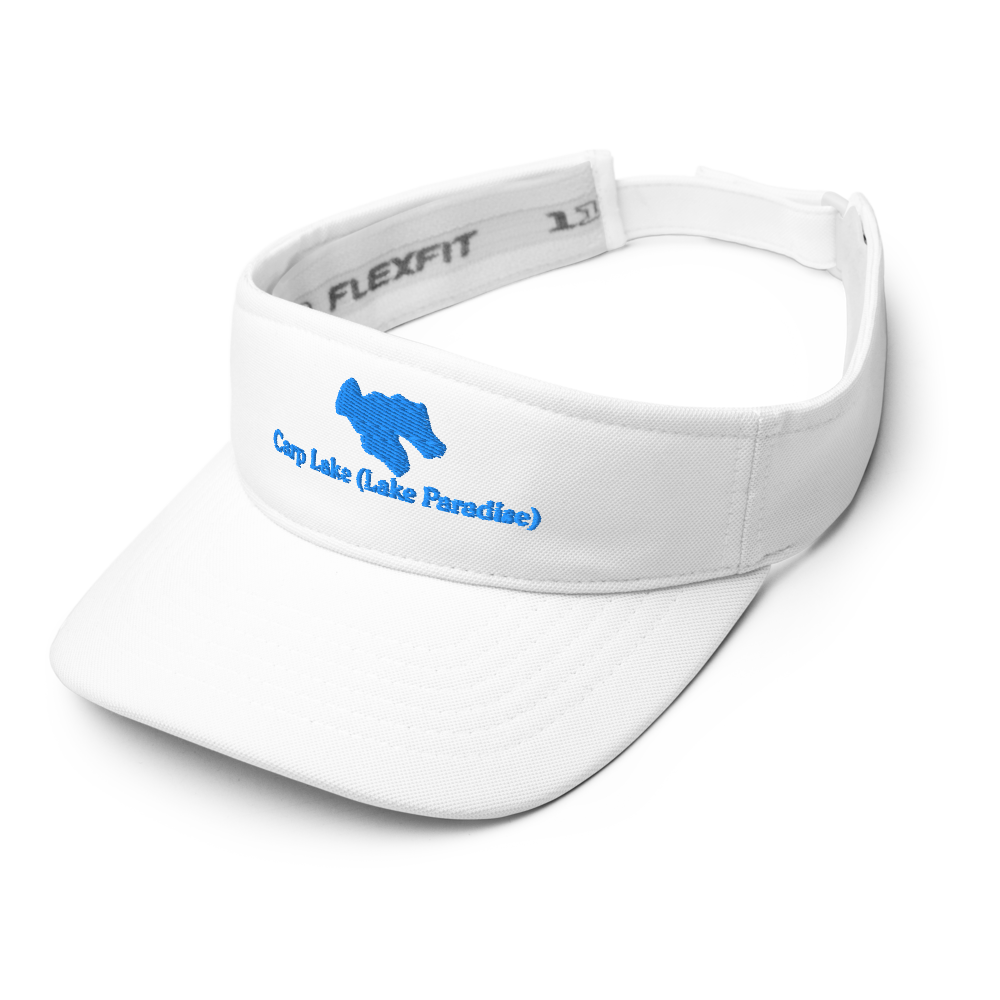 Carp Lake (Lake Paradise) Visor with embroidered artwork & adjustable velcro strap