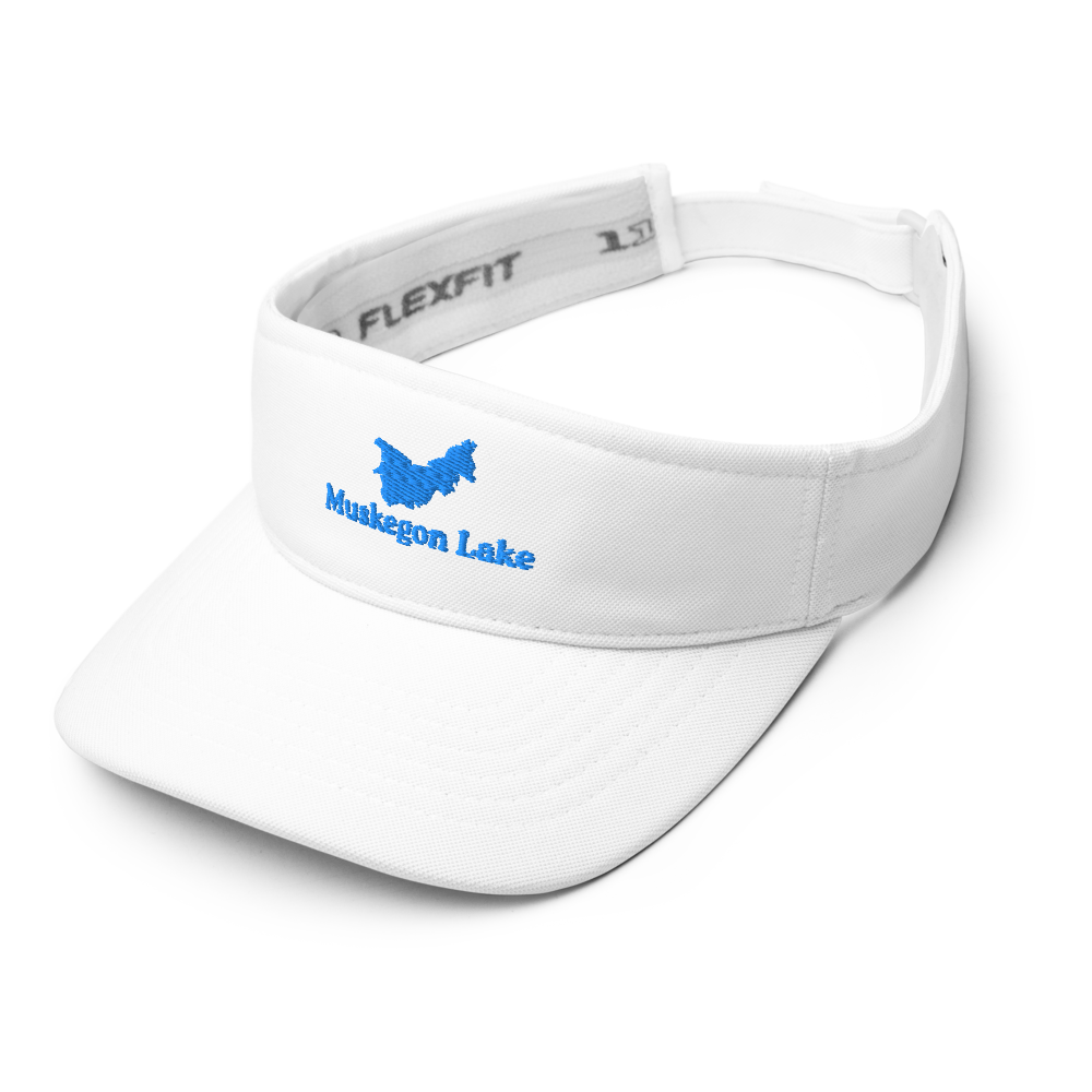 Muskegon Lake Visor with embroidered artwork & adjustable velcro strap