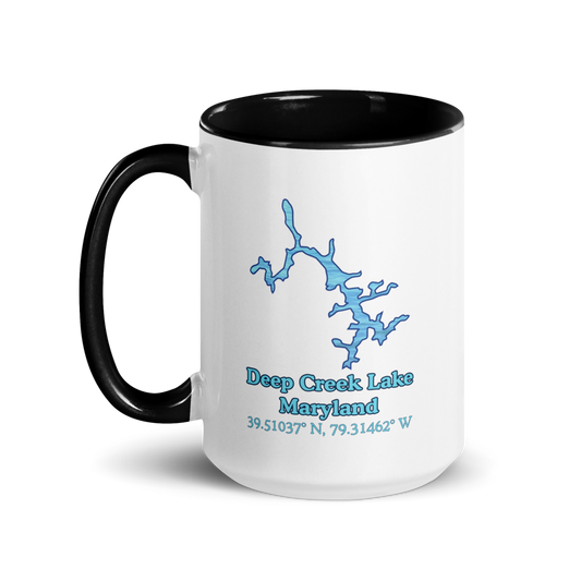 15oz Ceramic Mug with Deep Creek Lake & We Lake You on other side
