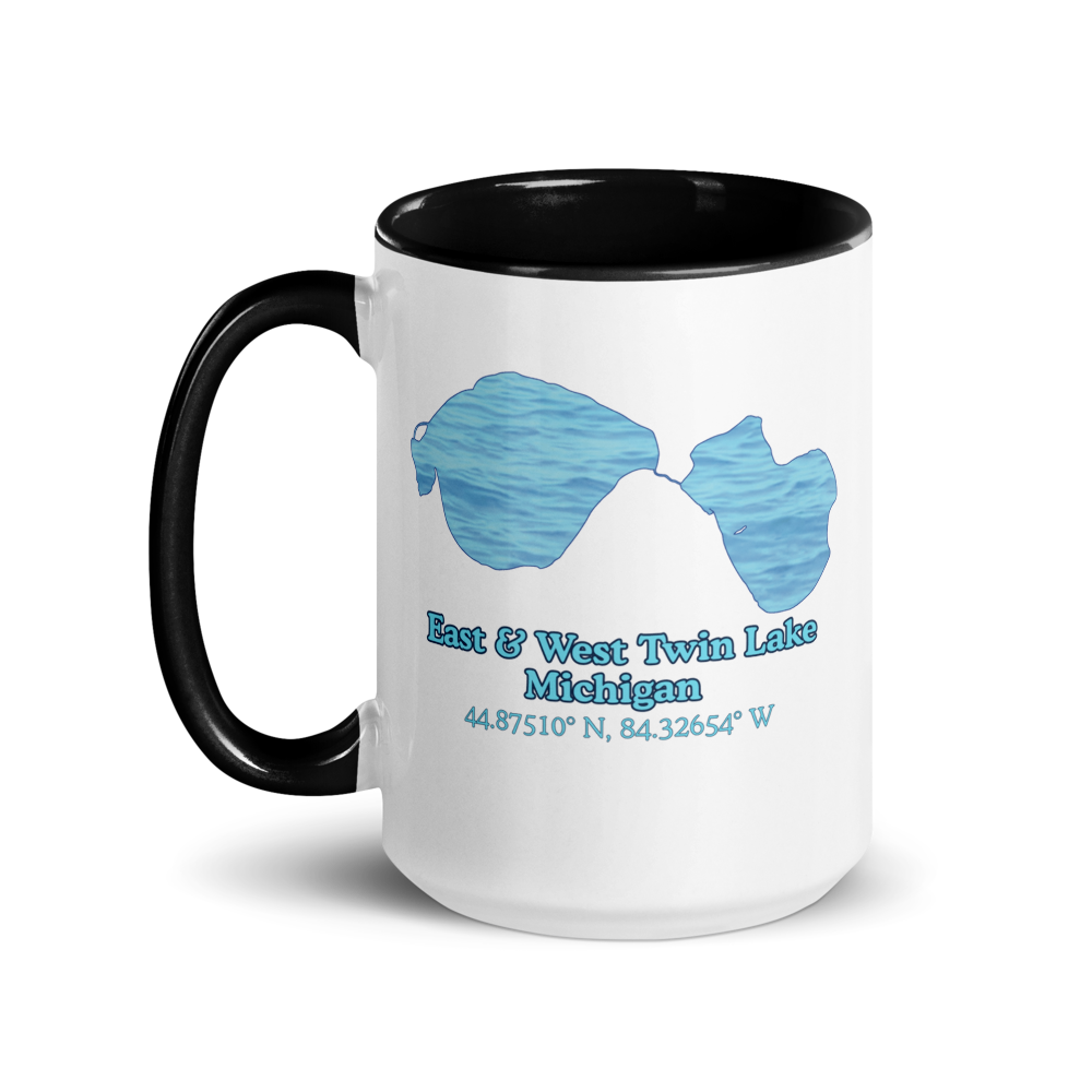 East & West Twin Lake 15 oz Ceramic Mug