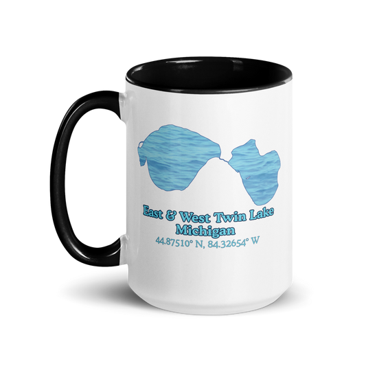 East & West Twin Lake 15 oz Ceramic Mug